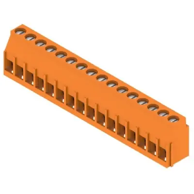 PCB terminal, 16 pole, pitch 5.08 mm, AWG 26-12, 20 A, clamping bracket, orange, 1001970000 - 1