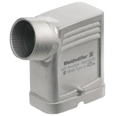 Grommet housing, size HQ, zinc die casting, PG21, angled, cross bow locking, IP65, 1003100000 - 1