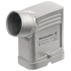 Grommet housing, size HQ, zinc die casting, PG21, angled, cross bow locking, IP65, 1003100000
