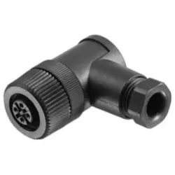 Jack, M12, 5 pole, screw connection, angled, 1007070000