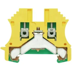 Protective conductor terminal, screw connection, 0.5-4.0 mm², 2 pole, 10 A, 8 kV, yellow/green, 1010000000