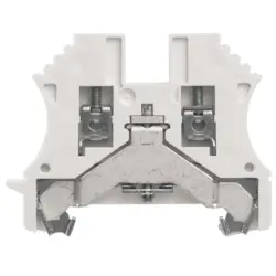 Protective conductor terminal, screw connection, 0.5-2.5 mm², 2 pole, 10 A, 8 kV, white, 1010010000
