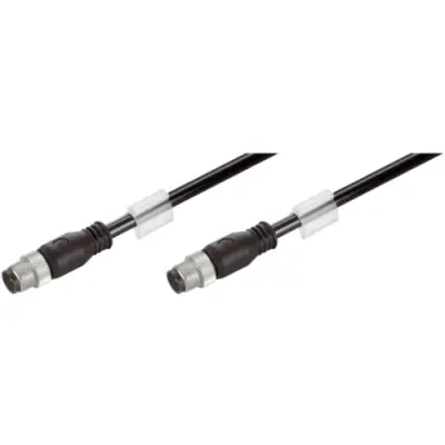 System cable, M12-plug, straight to M12-plug, straight, Cat 5e, SF/UTP, Radox GKW S, 5 m, black, 1010850050 - 1