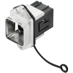 Plug housing, black, panel mounting, for RJ45 connector, 1011540000