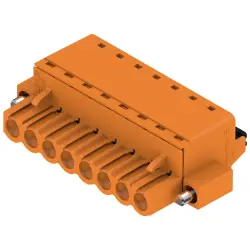 Pin header, 8 pole, pitch 5.08 mm, straight, orange, 1013150000