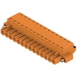 Pin header, 14 pole, pitch 5.08 mm, straight, orange, 1013220000