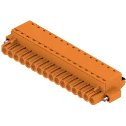 Pin header, 16 pole, pitch 5.08 mm, straight, orange, 1013240000