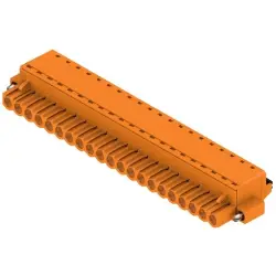 Pin header, 21 pole, pitch 5.08 mm, straight, orange, 1013290000