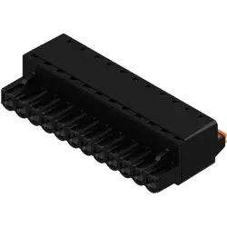 Pin header, 12 pole, pitch 5.08 mm, straight, black, 1013540000
