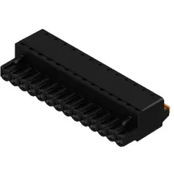 Pin header, 14 pole, pitch 5.08 mm, straight, black, 1013560000