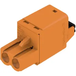 Pin header, 2 pole, pitch 5.08 mm, straight, orange, 1013680000