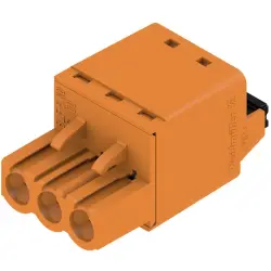 Pin header, 3 pole, pitch 5.08 mm, straight, orange, 1013690000