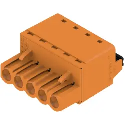 Pin header, 5 pole, pitch 5.08 mm, straight, orange, 1013720000