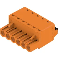 Pin header, 6 pole, pitch 5.08 mm, straight, orange, 1013730000