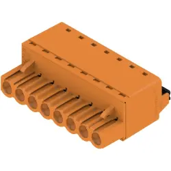Pin header, 8 pole, pitch 5.08 mm, straight, orange, 1013750000