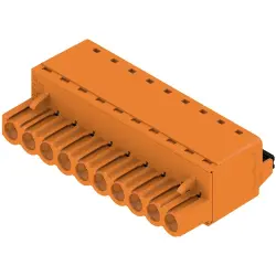 Pin header, 10 pole, pitch 5.08 mm, straight, orange, 1013770000