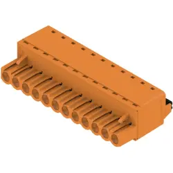 Pin header, 12 pole, pitch 5.08 mm, straight, orange, 1013790000