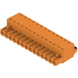 Pin header, 14 pole, pitch 5.08 mm, straight, orange, 1013820000