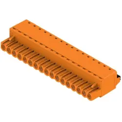 Pin header, 17 pole, pitch 5.08 mm, straight, orange, 1013850000