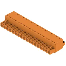 Pin header, 18 pole, pitch 5.08 mm, straight, orange, 1013860000