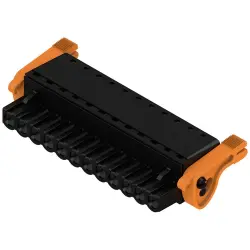 Pin header, 12 pole, pitch 5.08 mm, straight, black, 1014230000