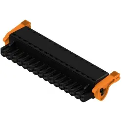 Pin header, 16 pole, pitch 5.08 mm, straight, black, 1014270000
