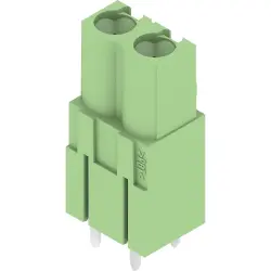 Socket header, 2 pole, pitch 5.08 mm, straight, green, 1039490000