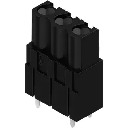 Socket header, 3 pole, pitch 5.08 mm, straight, black, 1646260000