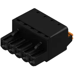 Socket header, 5 pole, pitch 5 mm, straight, black, 1017710000
