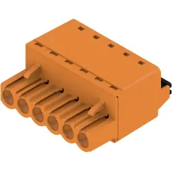 Socket header, 6 pole, pitch 5 mm, straight, orange, 1017910000