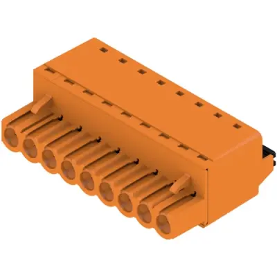 Socket header, 9 pole, pitch 5 mm, straight, orange, 1017950000 - 1