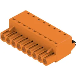 Socket header, 9 pole, pitch 5 mm, straight, orange, 1017950000