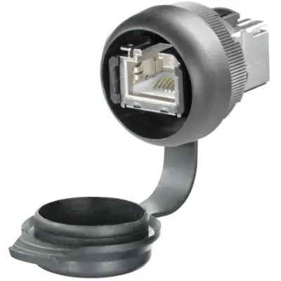 Modular adapter, RJ45 socket to RJ45 socket, straight, Cat 6A, 1018790000 - 1