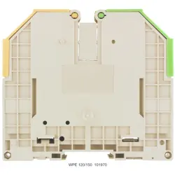 Protective conductor terminal, screw connection, 35-150 mm², 2 pole, 8 kV, yellow/green, 1019700000
