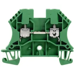 Through terminal block, screw connection, 0.5-4.0 mm², 2 pole, 32 A, 8 kV, green, 1020160000