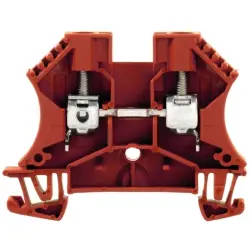 Through terminal block, screw connection, 0.5-10 mm², 2 pole, 41 A, 8 kV, red, 1020240000