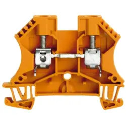 Through terminal block, screw connection, 0.5-10 mm², 2 pole, 41 A, 8 kV, orange, 1020260000