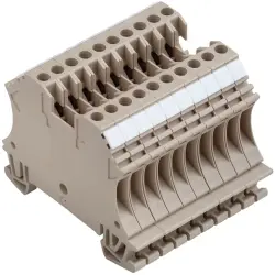 Through terminal block, screw connection, 0.5-4.0 mm², 2 pole, 24 A, dark beige, 1020700000