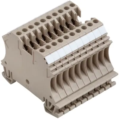 Through terminal block, screw connection, 0.5-4.0 mm², 2 pole, 24 A, dark beige, 1020700000 - 1