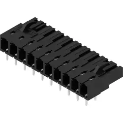 Socket header, 10 pole, pitch 5.08 mm, angled, black, 1646110000