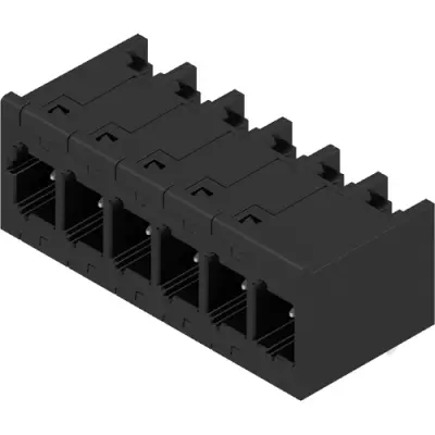 Pin header, 6 pole, pitch 5 mm, angled, black, 2741450000 - 1