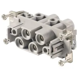 Socket contact insert, 6, 6 pole, equipped, screw connection, with PE contact, 1023230000