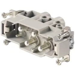 Pin contact insert, 6, 6 pole, equipped, screw connection, with PE contact, 1023240000
