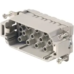 Pin contact insert, 6, 14 pole, unequipped, crimp connection, with PE contact, 1023340000