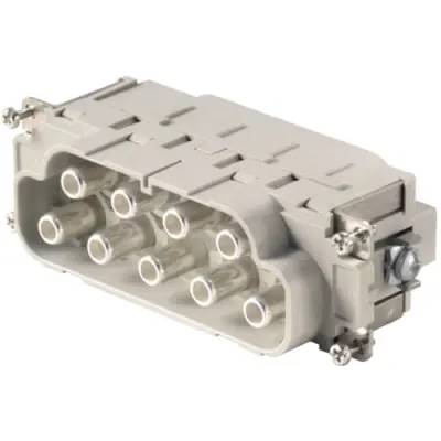 Pin contact insert, 8, 8 pole, equipped, axial screw connection, with PE contact, 1023360000 - 1