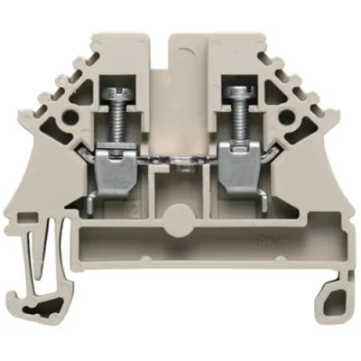 Through terminal block, screw connection, 0.5-4.0 mm², 2 pole, 24 A, 6 kV, dark beige, 1023700000 - 1