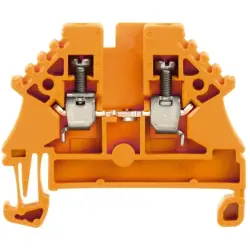 Through terminal block, screw connection, 0.5-4.0 mm², 2 pole, 24 A, 6 kV, orange, 1023760000