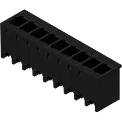 Pin header, 9 pole, pitch 5 mm, straight, black, 8000072454
