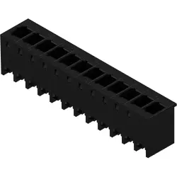 Pin header, 12 pole, pitch 5 mm, straight, black, 8000072470