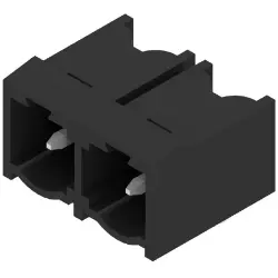Pin header, 2 pole, pitch 7.62 mm, angled, black, 1026760000
